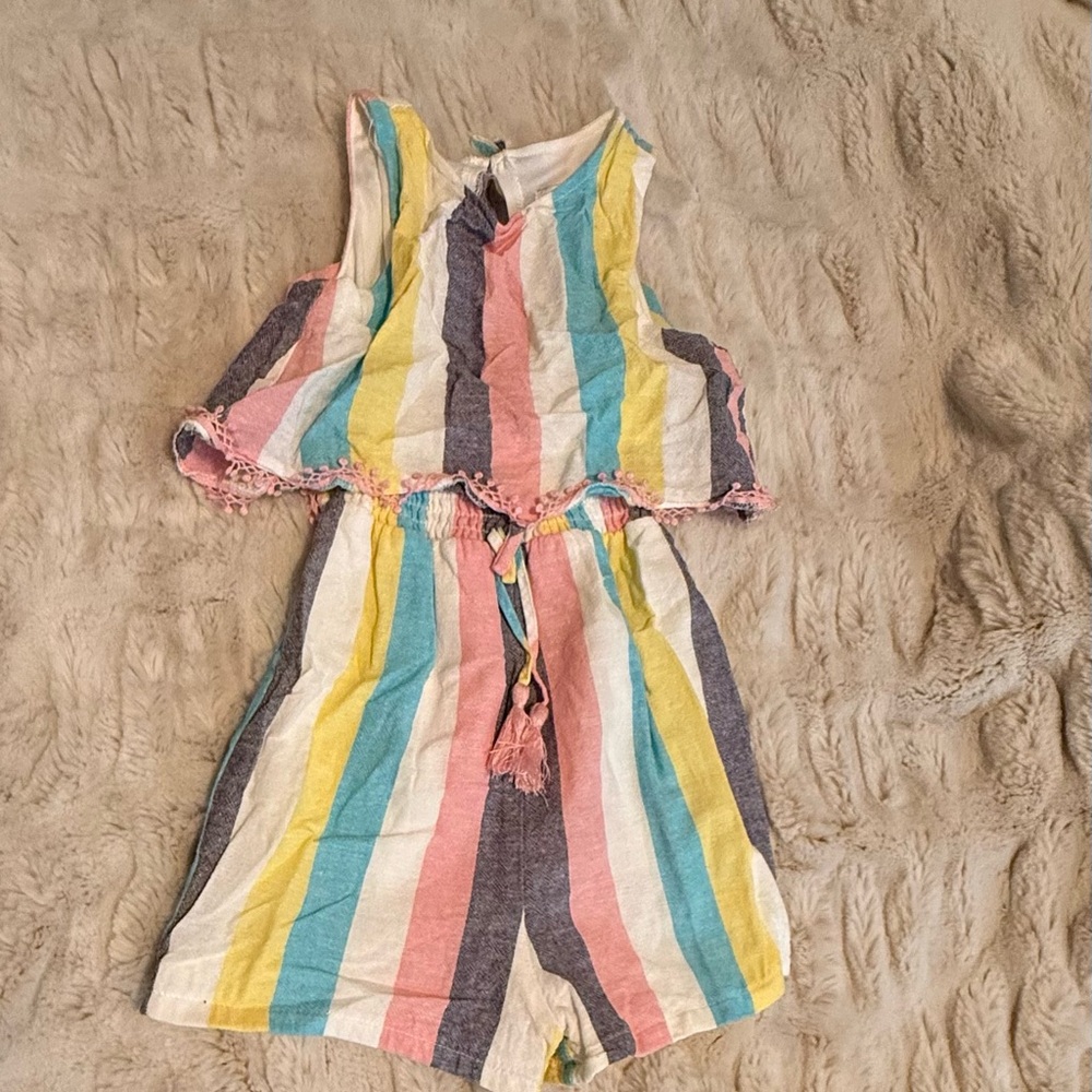 Colorful Striped Sleeveless Romper